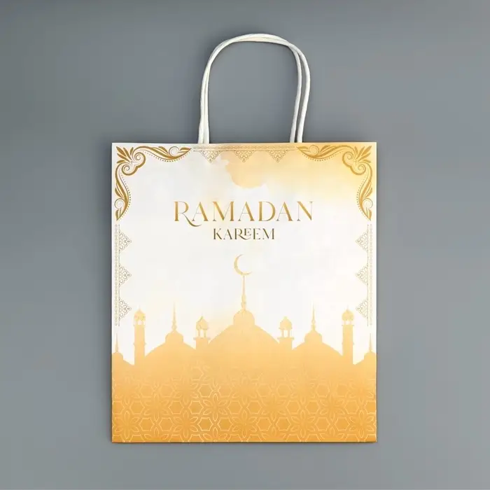 Пакет подарочный крафтовый &laquo;Рамадан&raquo;, Ramadan kareem, 22&times;25&times;12 см