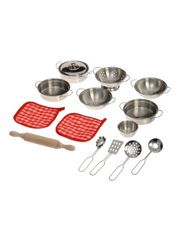Игровой набор металлической посуды &laquo;Вкусный ужин&raquo;, 15 предметов