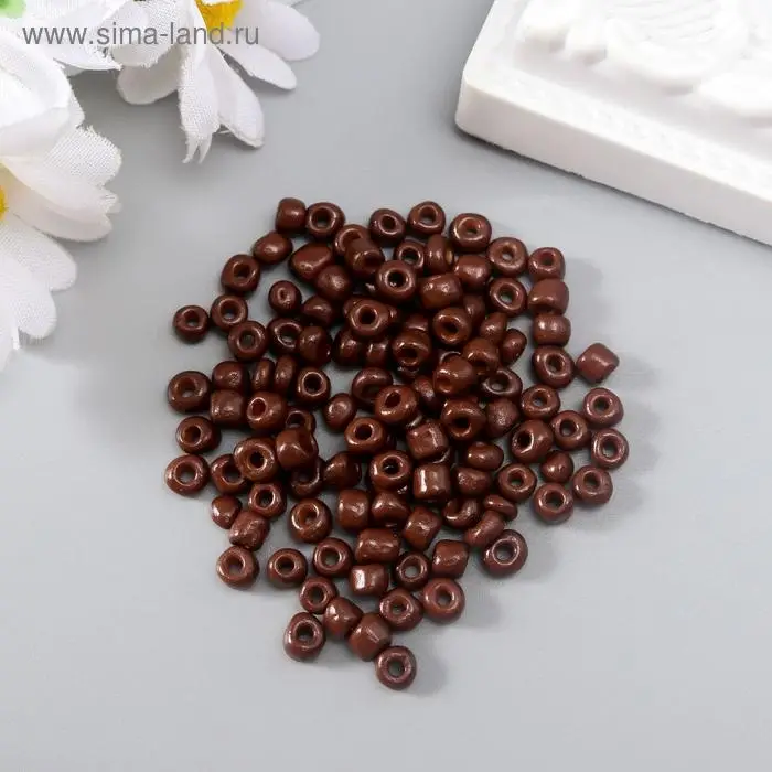 Бисер круглый 6/0  Бисер круглый 6/0 "Кофе" 20 гр