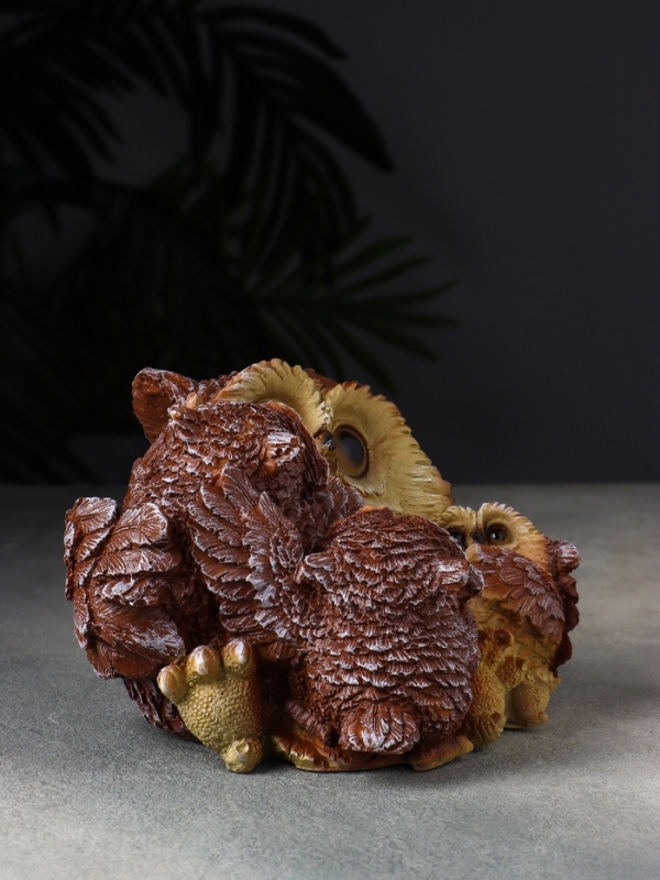 Копилка сова "Счастливая мама" 18 см, коричневый