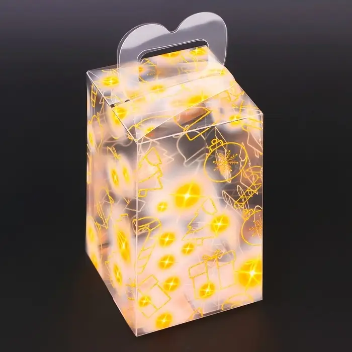 Коробка подарочная новогодняя складная ПВХ «Загадай желание» 12×7×7 см