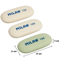 Ластик каучук Milan 124, 3 штуки в блистере (BMM9203)