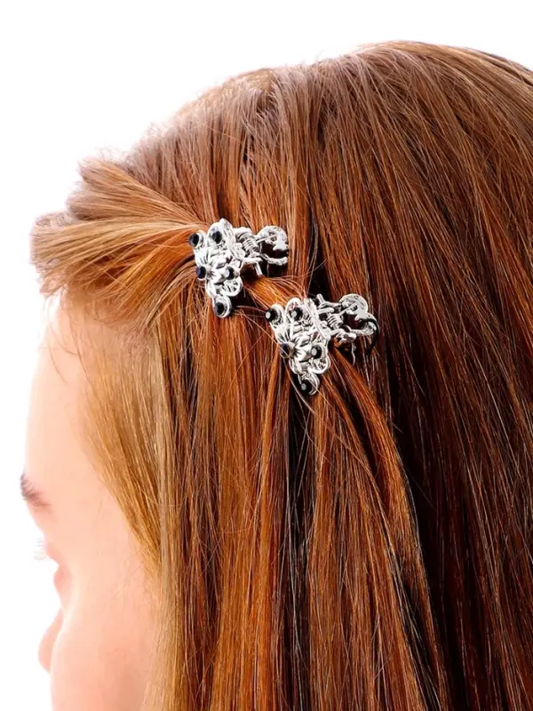 Крабик для волос &laquo;Синий туман&raquo;, цветок, 2.3 см, серебристый