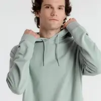 Толстовка с капюшоном унисекс Hoodie, серо-зеленая, размер XS