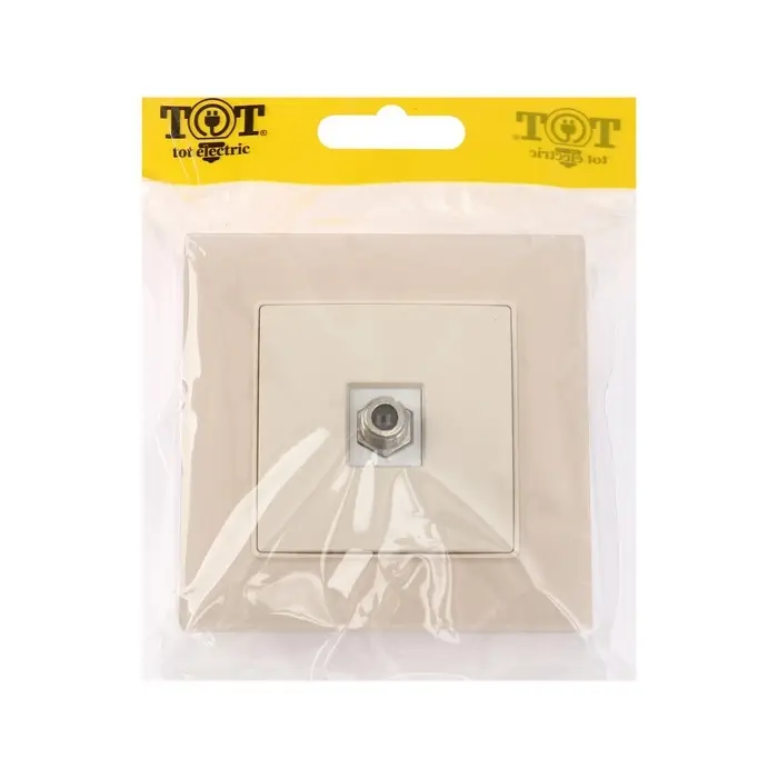 Розетка телевизионная TOT Matte Glass, стекло, скрытая, одноместная, бежевая