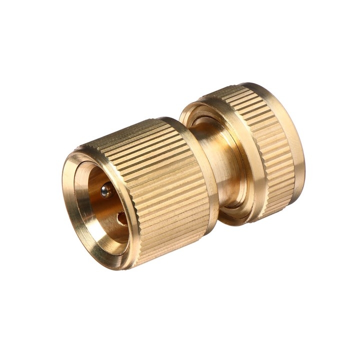 Коннектор с аквастопом, 1/2 Коннектор с аквастопом, 1/2" (12 мм), быстросъёмное соединение, латунь, Greengo