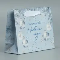 Пакет подарочный новогодний крафтовый «Новогодняя нежность», S 15 х 12 х 5.5 см