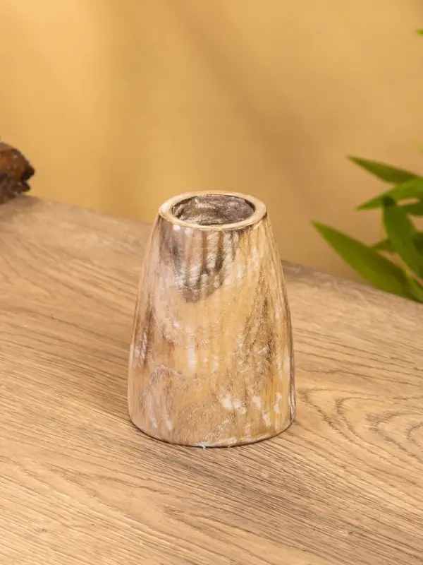 Подсвечник, d=4 см, 9&times;9&times;10 см, дерево джати, бежевый