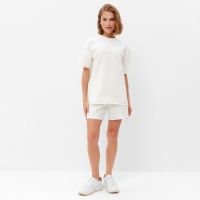 Костюм женский (футболка, шорты) MINAKU: Casual Collection цвет экрю, размер 44