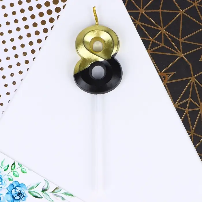 Свеча для торта, цифра «8», 11,5 х 2,3 см Свеча для торта, цифра «8», 11,5 х 2,3 см