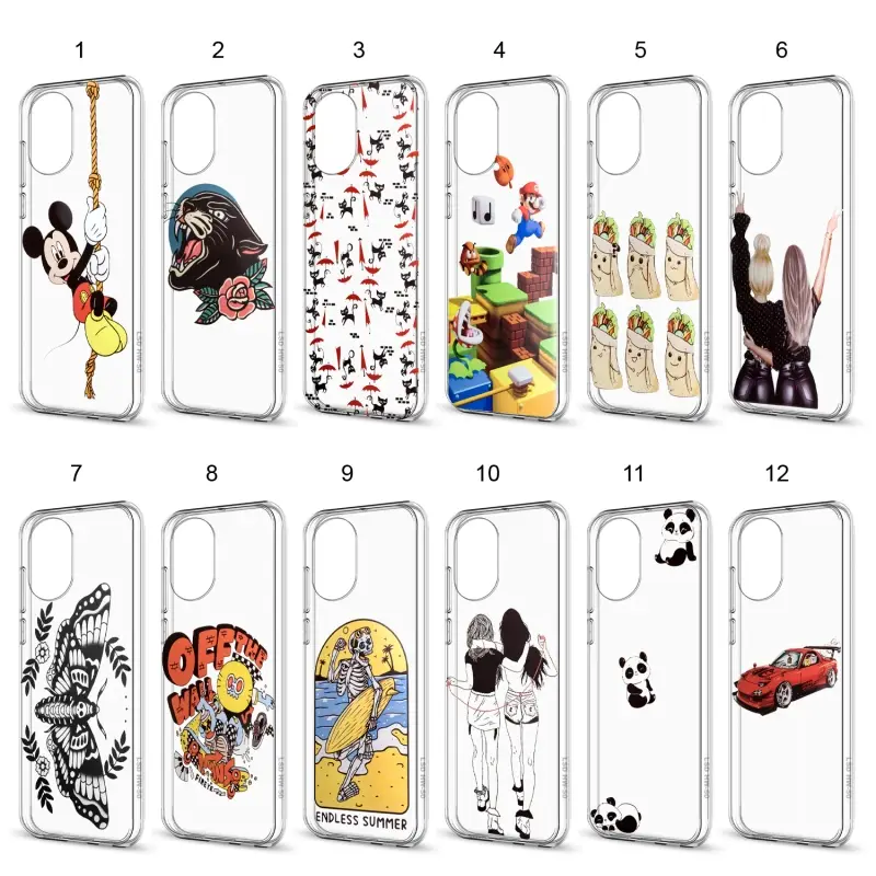 Чехол Huawei Honor 50 TPU 1.0mm прозрачный с принтами