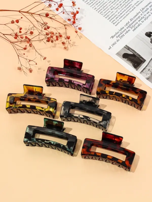 Крабик для волос &laquo;Леопардовый принт&raquo;, прямой, 8.5 см, МИКС