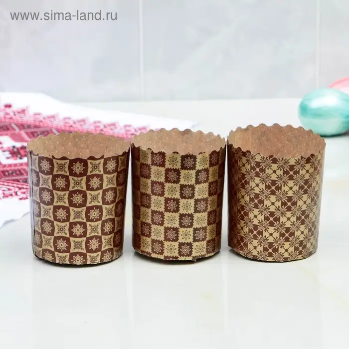 Форма для кулича бумажная Деко-про &laquo;Новый стандарт&raquo;, 7&times;8.5 см, МИКС