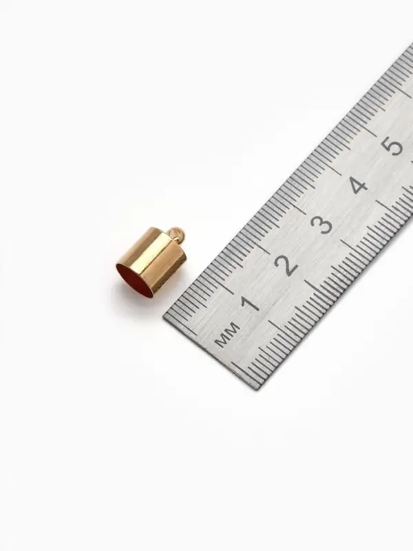 Концевик-шапочка, СМ-165,(набор 5 шт.), 1.2&times;0.8 см, d (внутренний)=0.7 см, цвет золото