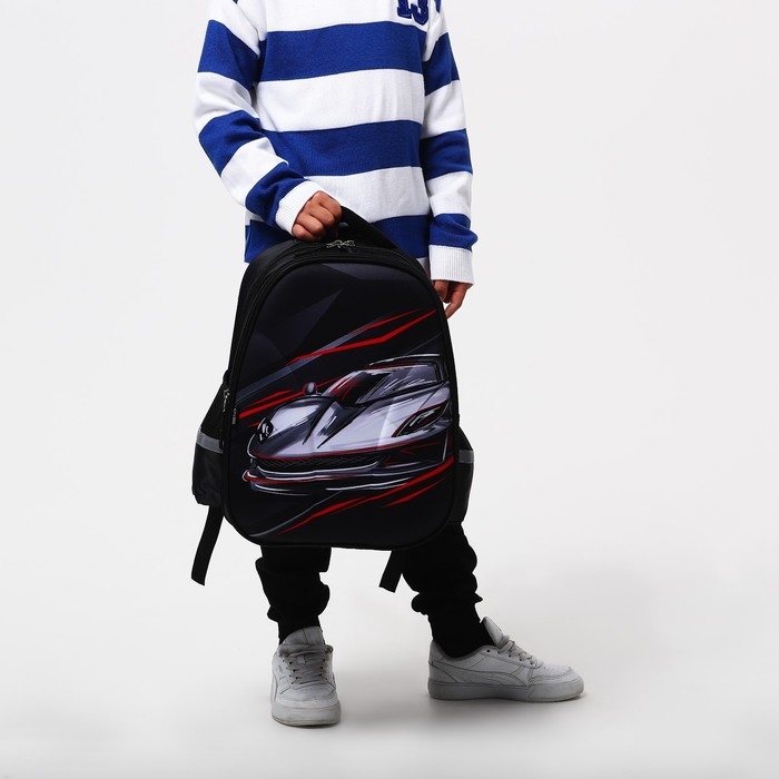 Рюкзак школьный каркасный 39×30×14 см «Машина» Рюкзак школьный каркасный 39×30×14 см «Машина»