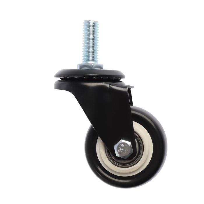 Колесо мебельное ТУНДРА, d=50 мм, поворотное, с футоркой 10х25 мм, без тормоза, черное Колесо мебельное ТУНДРА, d=50 мм, поворотное, с футоркой 10х25 мм, без тормоза, черное