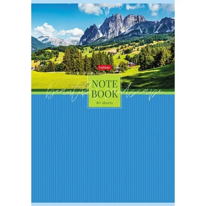 Тетрадь A4, 80 листов в клетку "Живописные пейзажи", обложка мелованный картон, глянцевая ламинация, блок 65 г/м2, 3В МИКС