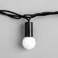 Гирлянда &laquo;Нить&raquo; 10 м с насадками &laquo;Шарики 1.5 см&raquo;, IP44, тёмная нить, 100 LED, свечение бело-синее, мигание, 220 В