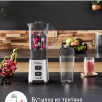 Мини-блендер Pulseo LM17GD10 с бутылкой, 400 Вт, стальной