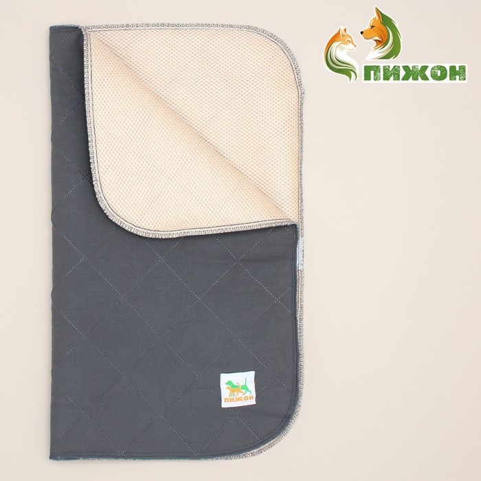 Пелёнка для животных многоразовая впитывающая, 60 х 50 см, графит Пелёнка для животных многоразовая впитывающая, 60 х 50 см, графит