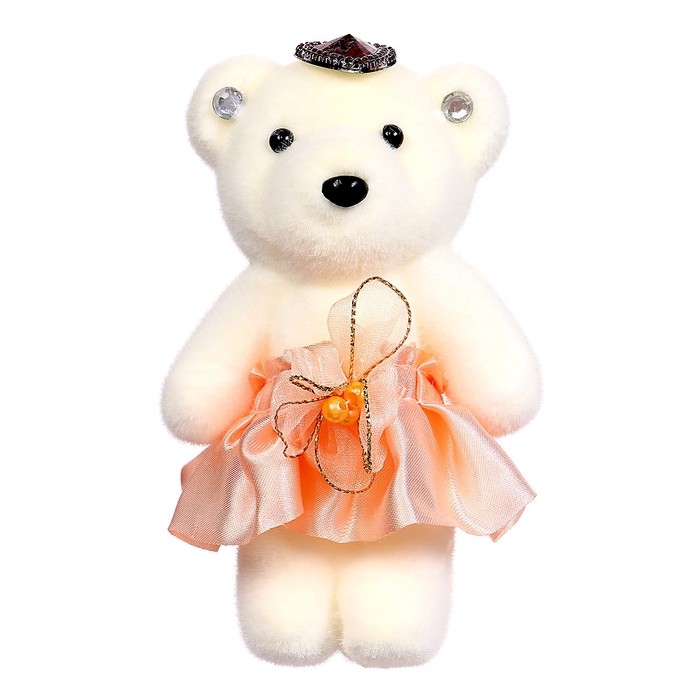 Игрушка из пенопласта «Мишка в юбочке», на ушках камушки, цвета МИКС