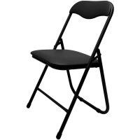 Стул складной КО_  РС01.00.04 к/з черный, каркас черный