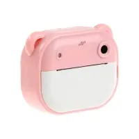 Детский мини принтер с камерой, для печати, модель LPR-21, Туре-С, лента, с ремешком, розовый