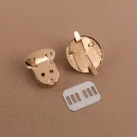 Застёжка для сумки, 3×3.5 см, цвет золотой, чёрный