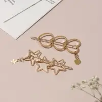 Невидимки для волос QF &laquo;Джастин&raquo;, набор 2 шт., 7 см, золото