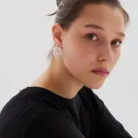 Серьги &laquo;Рельеф&raquo; круг, цвет серебро