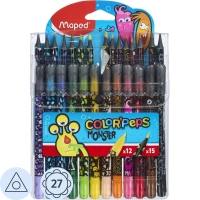 Набор для рисования Maped COLOR'PEPS MONSTER:12 флом,15 пласт.цв.кар,984718