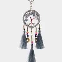 Брелок ловец снов "Древо" 19 см, цв. серый Брелок ловец снов "Древо" 19 см, цв. серый