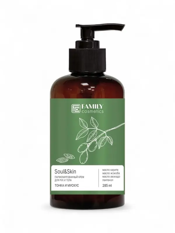 Крем для рук и тела парфюмированный Soul&Skin тонка и мускус, 285 мл Крем для рук и тела парфюмированный Soul&Skin тонка и мускус, 285 мл