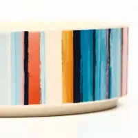 Миска &laquo;Масляные полоски&raquo;, 180 мл, 10.5&times;10.5&times;4 см, керамика, бежевая