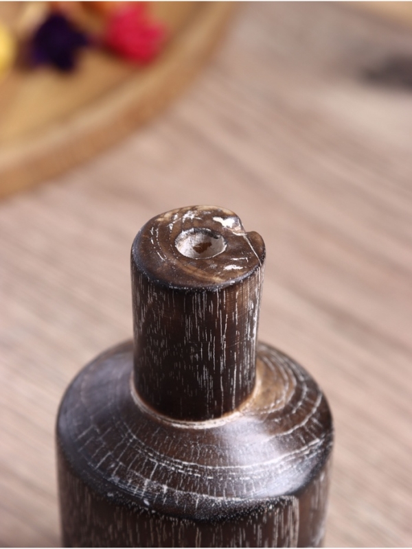 Ваза "Карго" дерево Джати, 7х7х15 см, цв. темно-коричневый