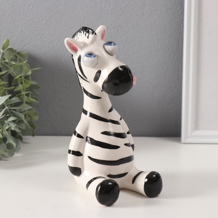 Копилка керамика Копилка керамика "Зебра-пучеглазка" 8,8х10,7х18,8 см