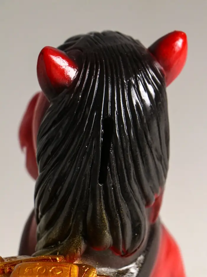 Копилка "Огненный конь с деньгами" 21 см, красный