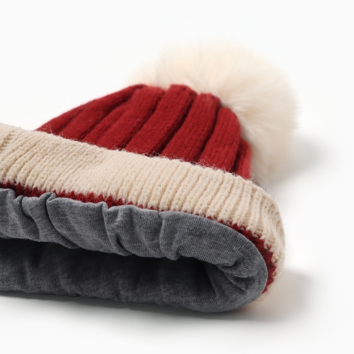 Шапка детская MINAKU, цв.бордовый, р-р 48-50