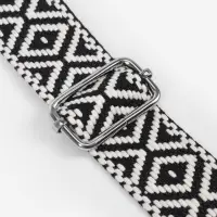 Ручка для сумки &laquo;Орнамент&raquo;, стропа, 135&plusmn;3&times;3.8 см, чёрная, белая