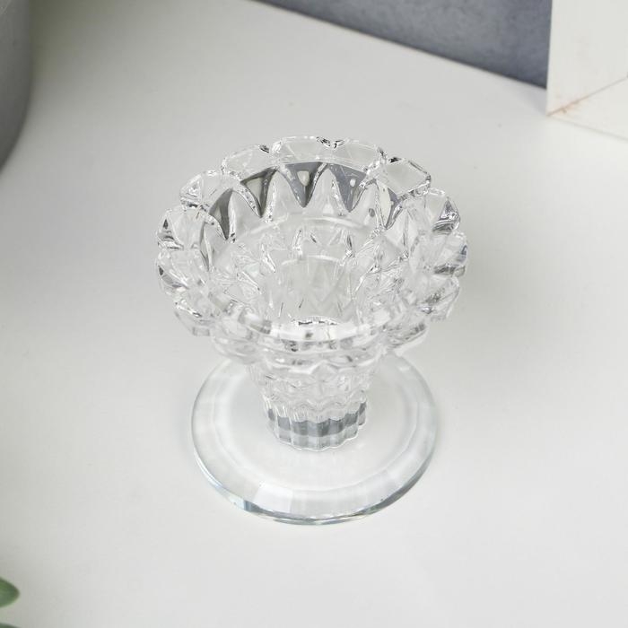 Подсвечник стекло на 1 свечу Подсвечник стекло на 1 свечу "Рюмка" 6х6х6 см