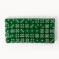 Кости игральные, 1.4 х 1.4 см, набор 50 шт, зелёные