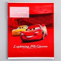 Тетрадь в клетку 12 листов, 5 видов МИКС, обложка мелованный картон, &laquo;Тачки&raquo;