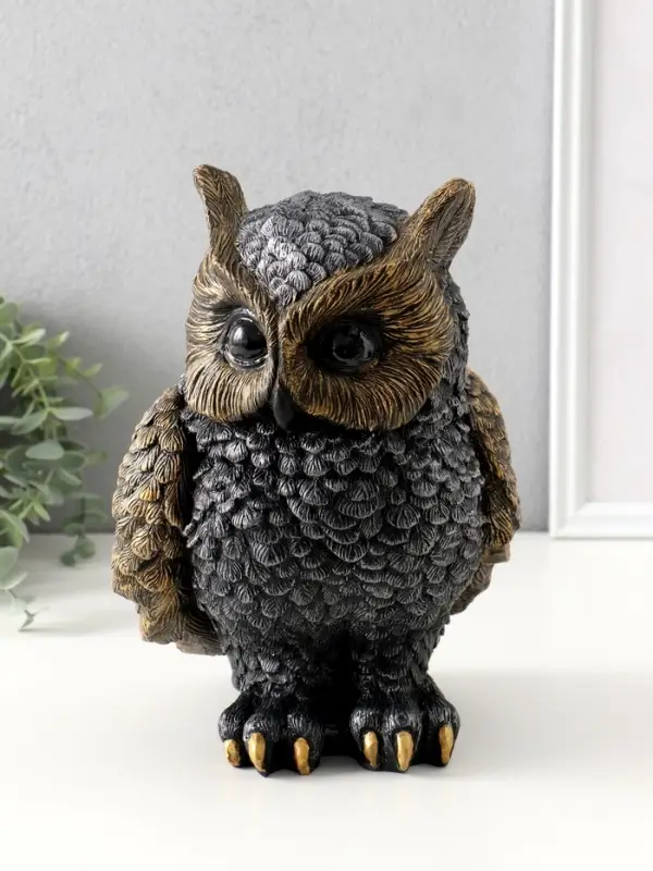 Фигурка (гипс) Филин Большой серебро-золото 26х18х21 см Фигурка (гипс) Филин Большой серебро-золото 26х18х21 см