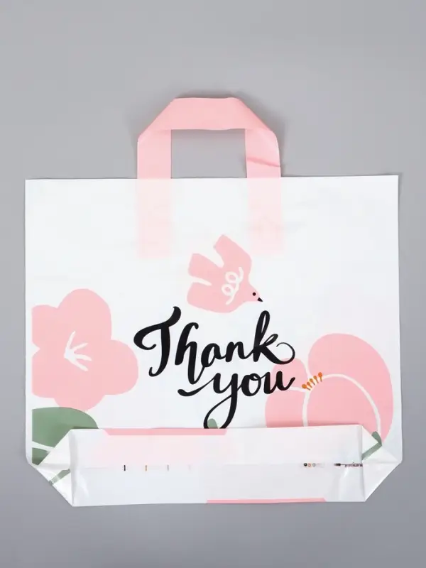 Пакет с петлевой ручкой "Бутоны" 35 х 30 х 8, см, 60 мкм