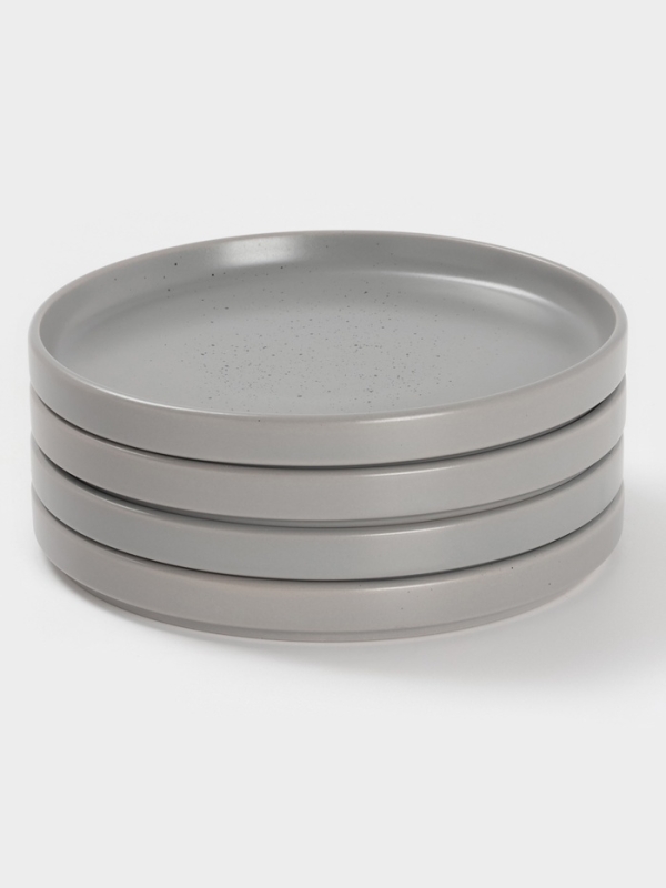 Набор тарелок 4 шт Доляна 20х2 см Набор тарелок 4 шт Доляна 20х2 см "Гранит" серый в крапинку