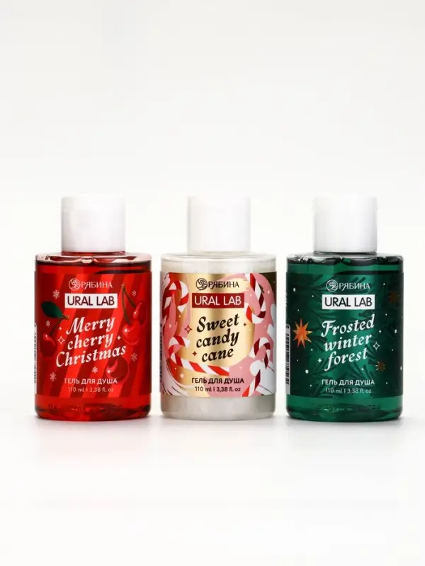 URAL LAB Winter Melody Набор в коробке дом Happy New Year, 3 геля для душа по 100 мл
