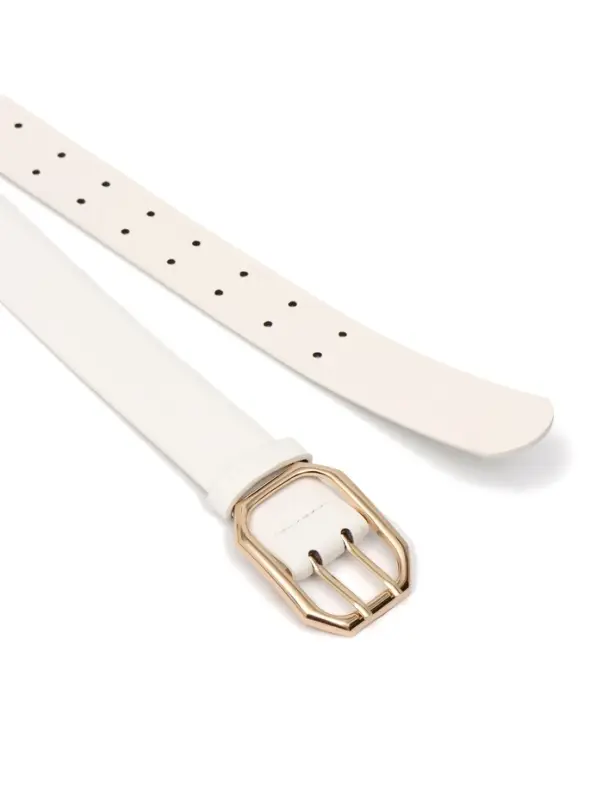 Ремень женский, 3.5&times;110 см, 2 прокола, без винта, золотистая пряжка, белый