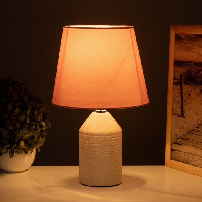 Лампа настольная Лампа настольная "Жизель" 1х40Вт Е14 розовый 20х20х32см