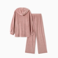 Костюм женский (рубашка с капюшоном и брюки) KAFTAN Plushy р. 44-46, розовый