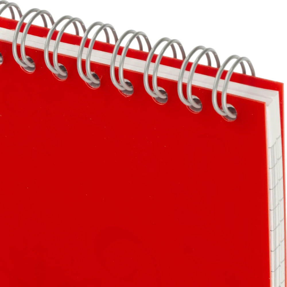 Блокнот Комус Русская серия,А7,50л,евроспираль,красный,клетка